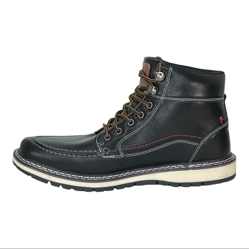 XRAY Black Faux Leather Cushioned Mens Ankle Boots - Picture 3 of 12